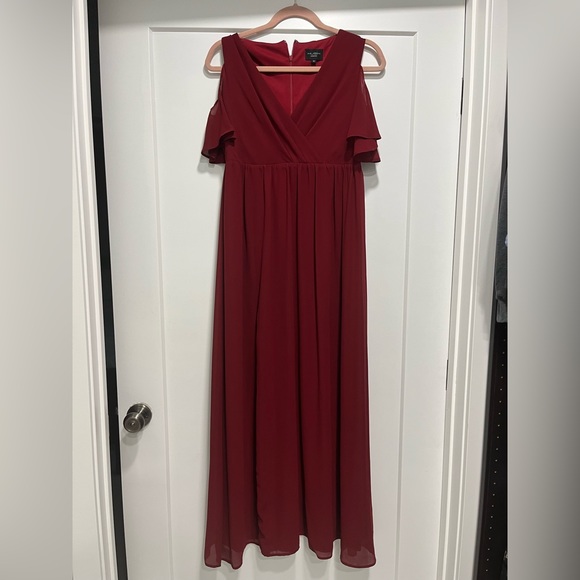 Hush Collection Burgundy Bridesmaid Dress - Picture 3 of 4